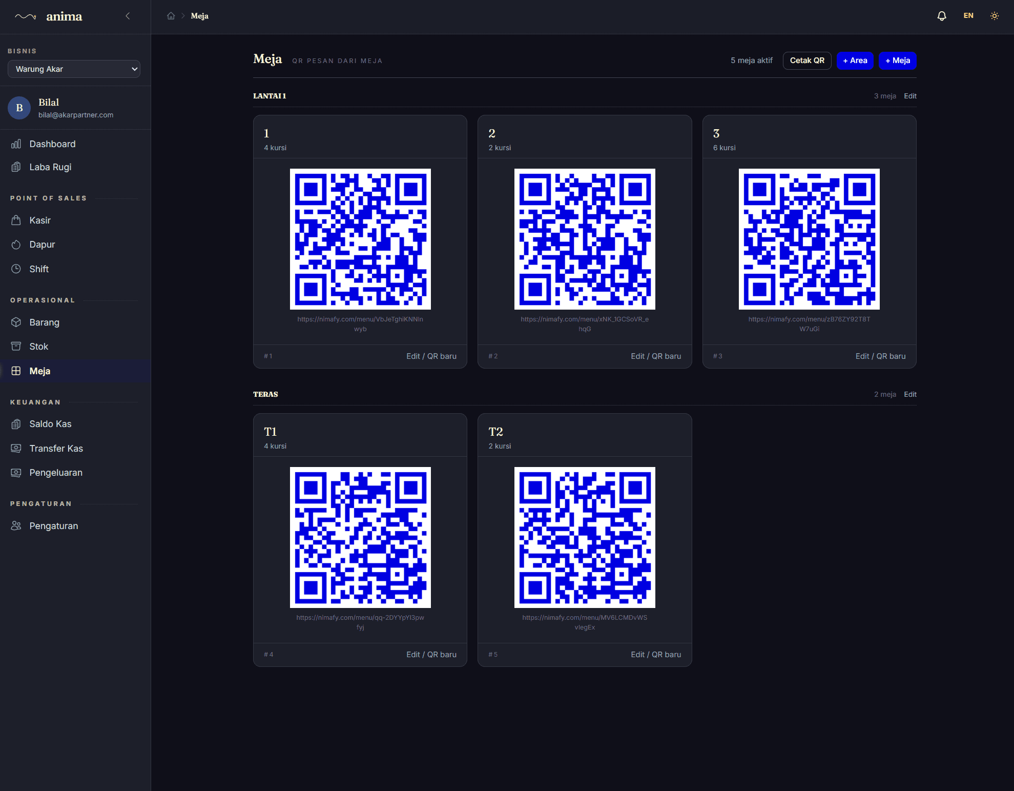 Meja & QR